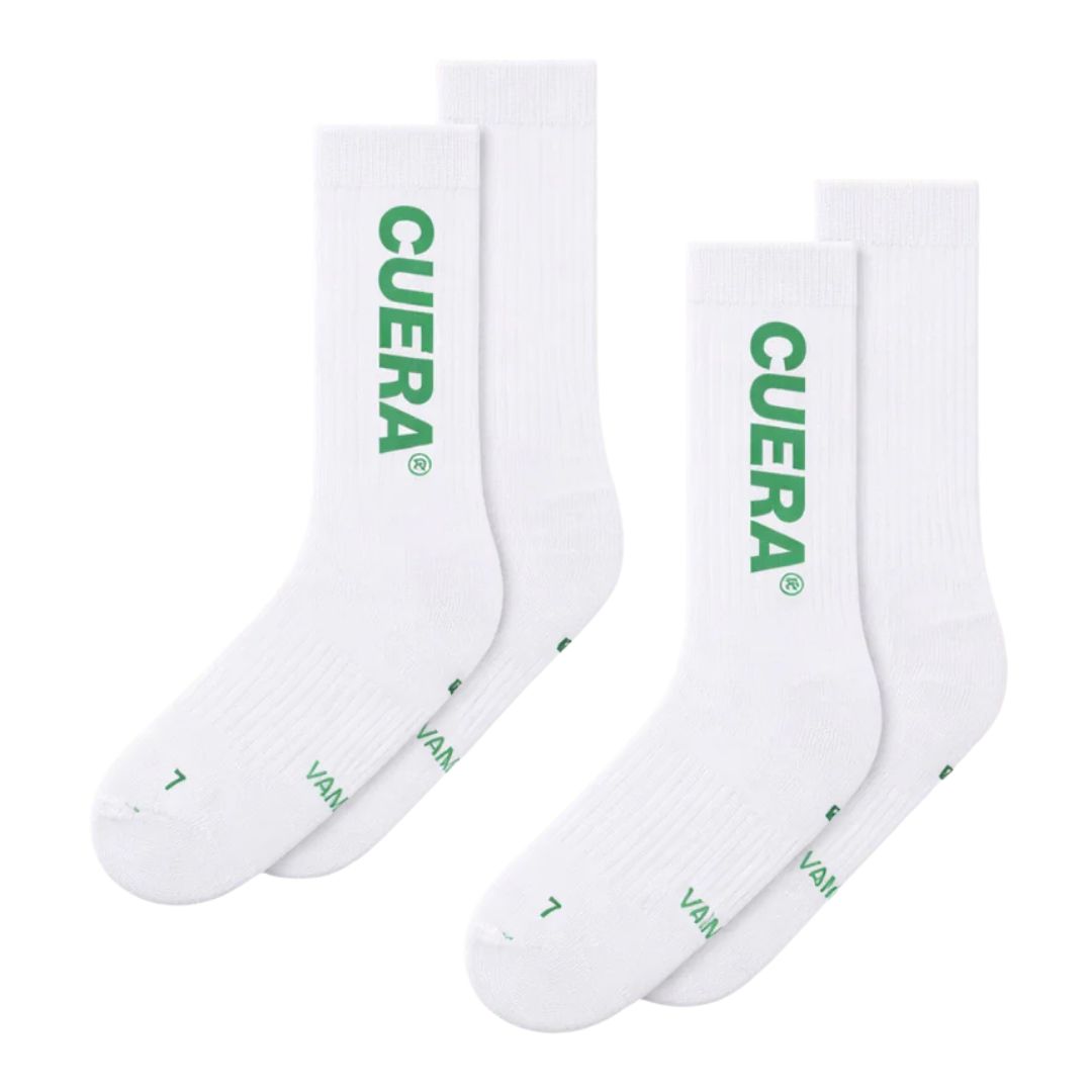 Cuera Padel Socks 2-Pack White/Green